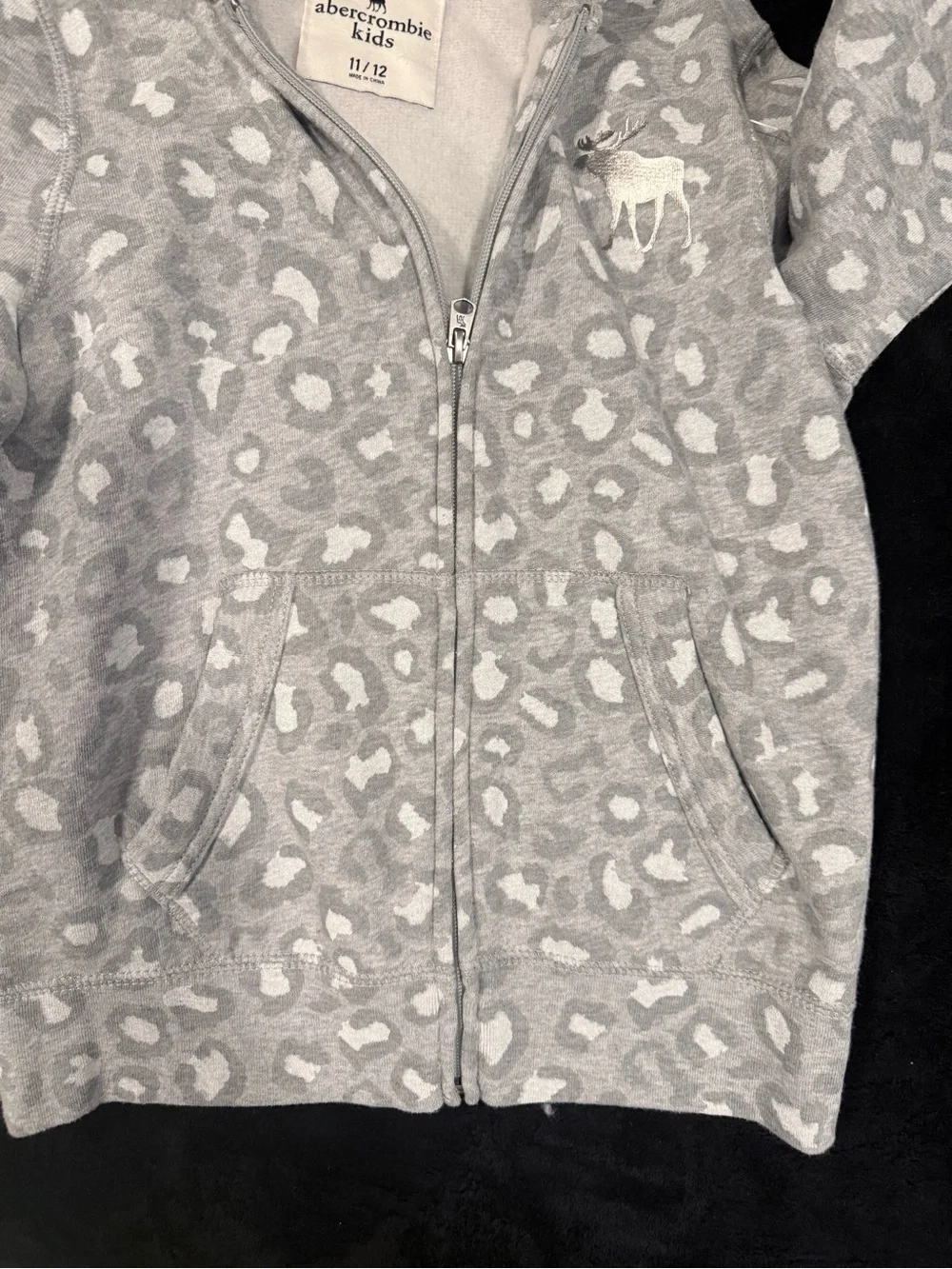 abercrombie kids Gray Leopard Zip Hoodie & Jogger Set